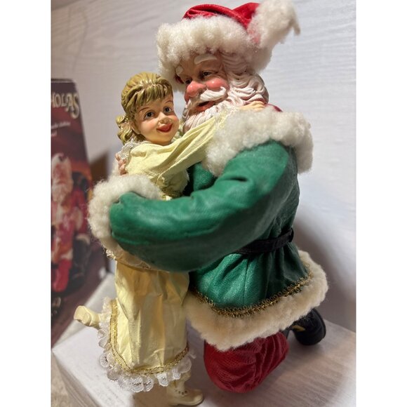 Handcrafted Saint Nicholas Figurine With Child Resin & Fabric Mache Clothing - Picture 3 of 10